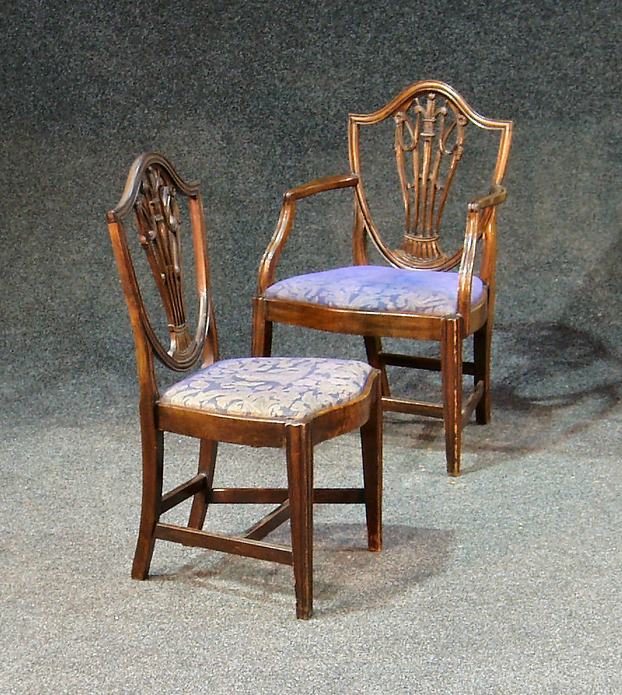 A set of eight 19th century mahogany dining chairs