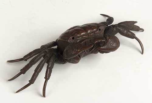 A Japanese reticulated bronze crab