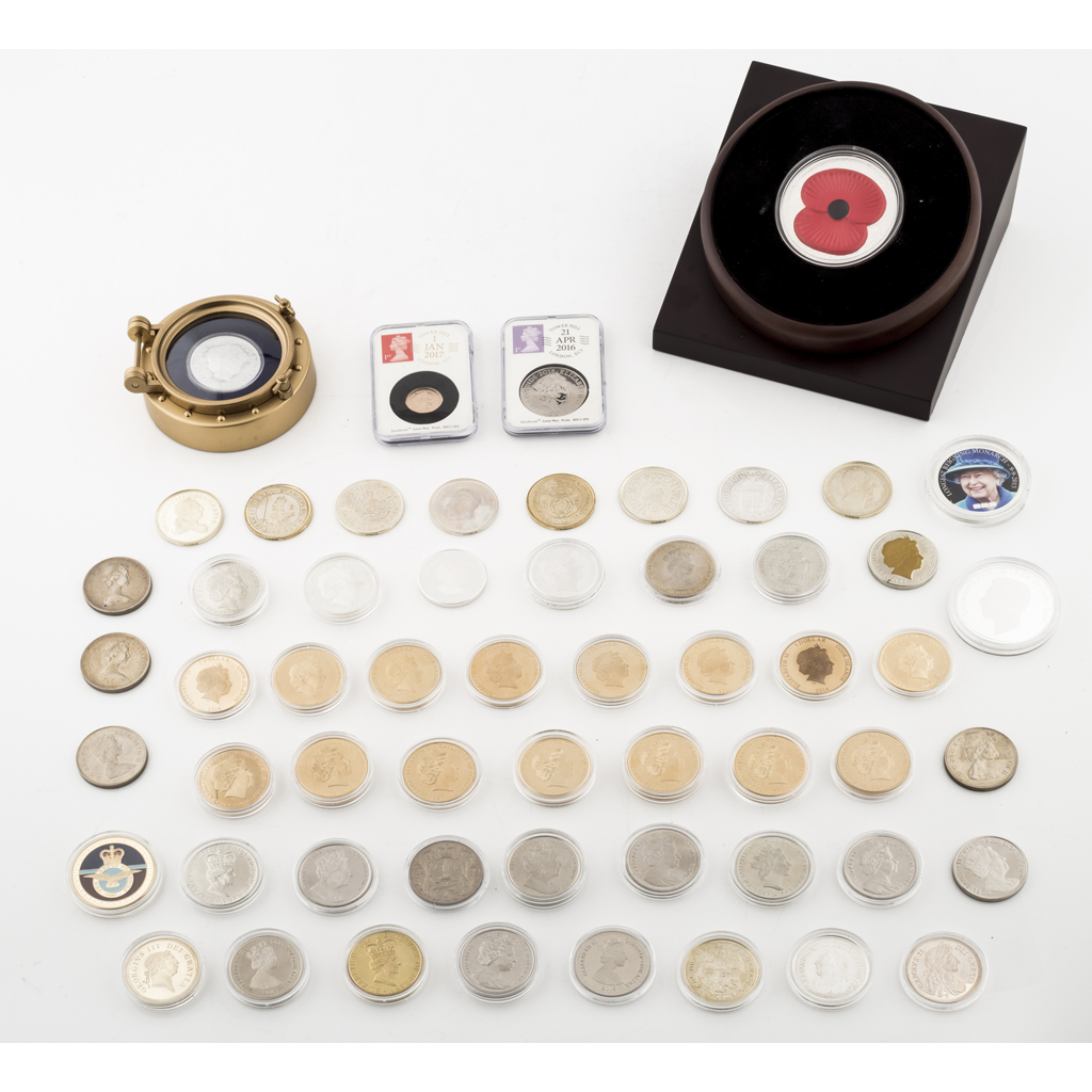 A collection of gold, silver and other coins