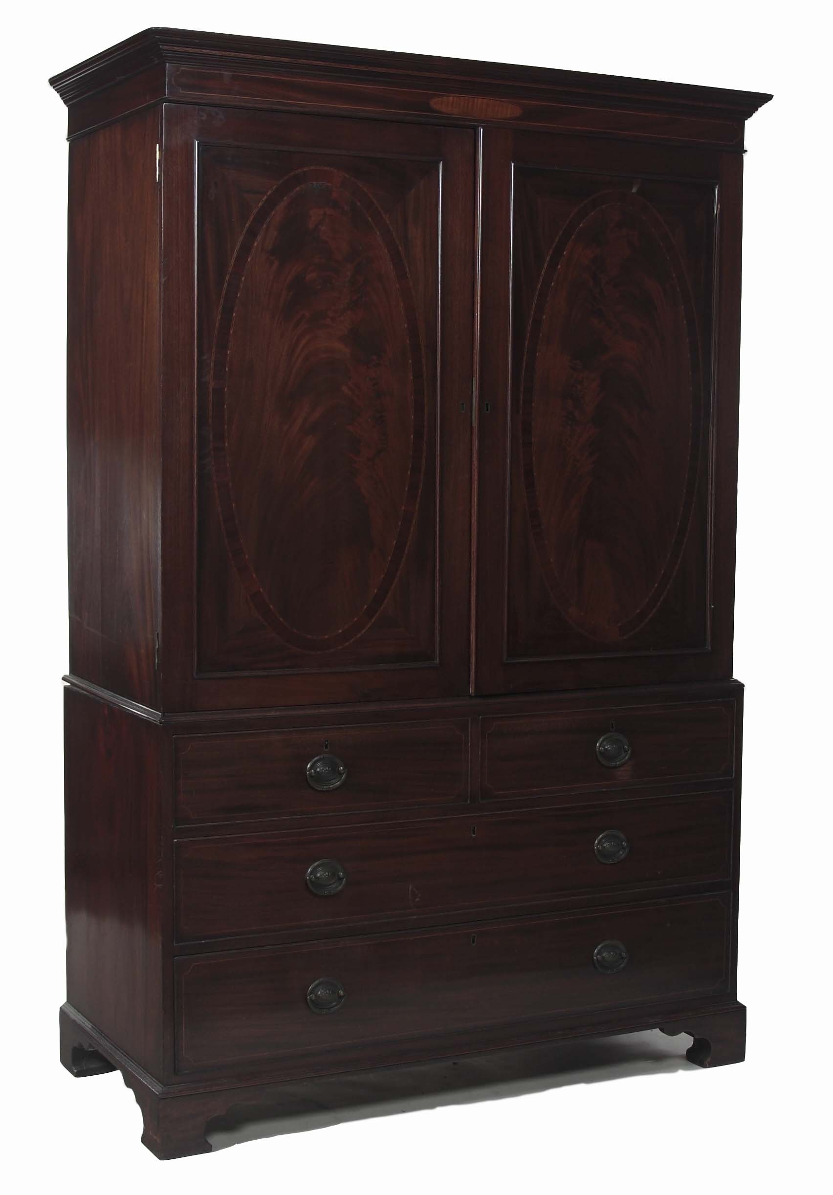A George III mahogany linen press
