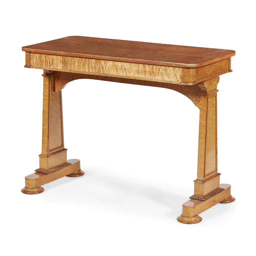 GEORGE IV SMALL MAPLE LIBRARY TABLE