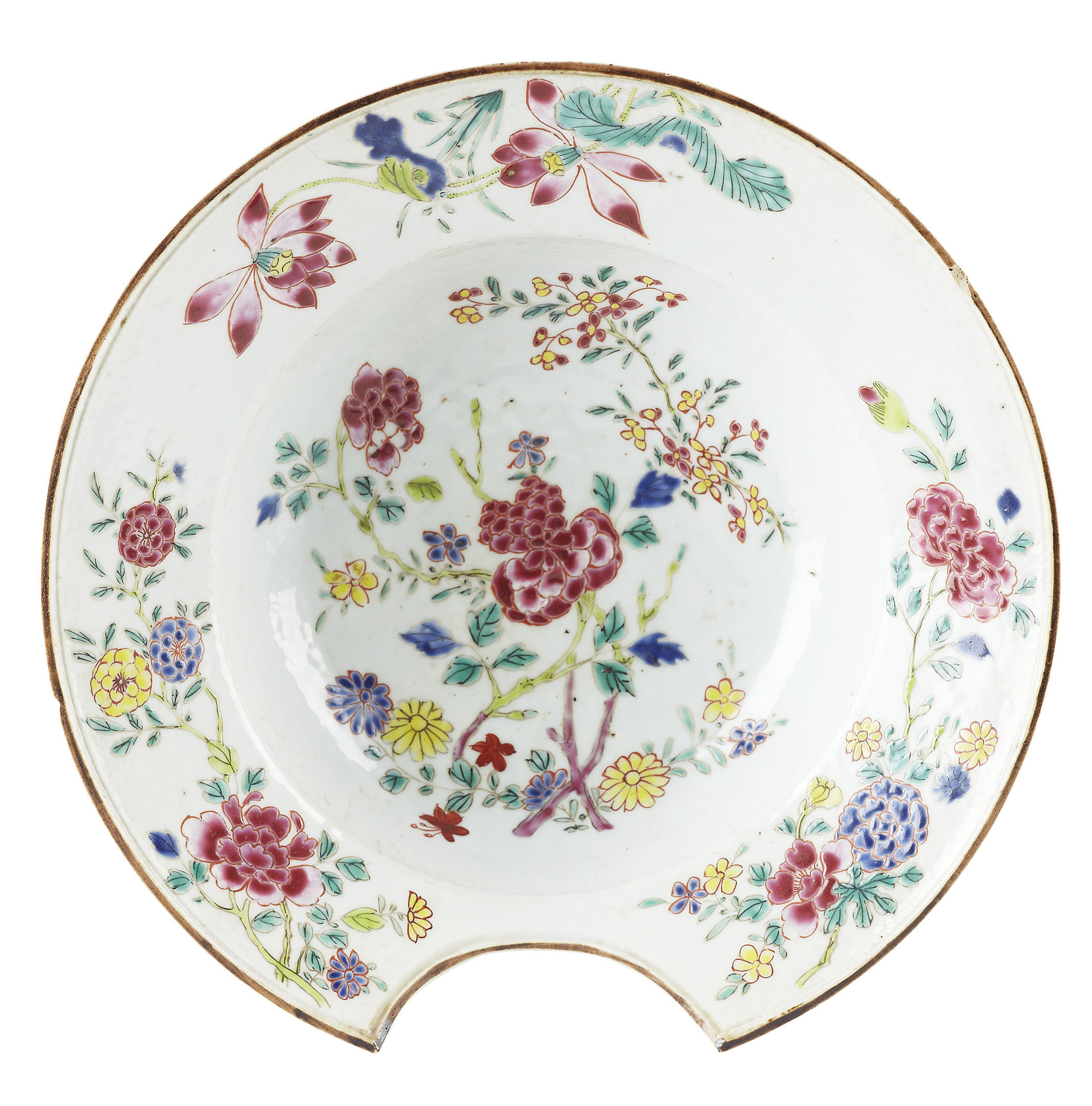 CHINESE EXPORT PORCELAIN SHAVING BOWL