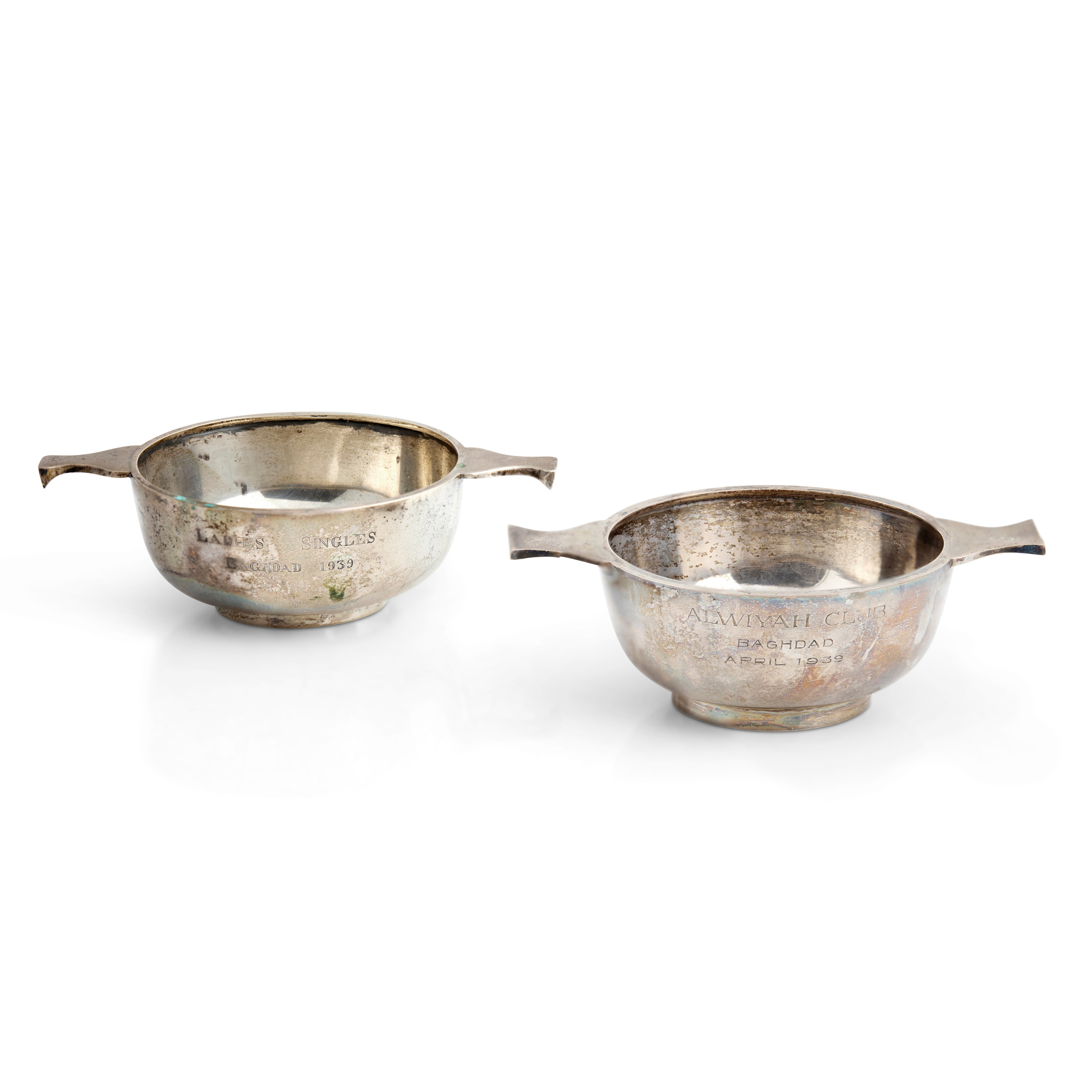 BAGHDAD INTEREST - A PAIR OF 20TH CENTURY ANGLO-IRAQI QUAICHS