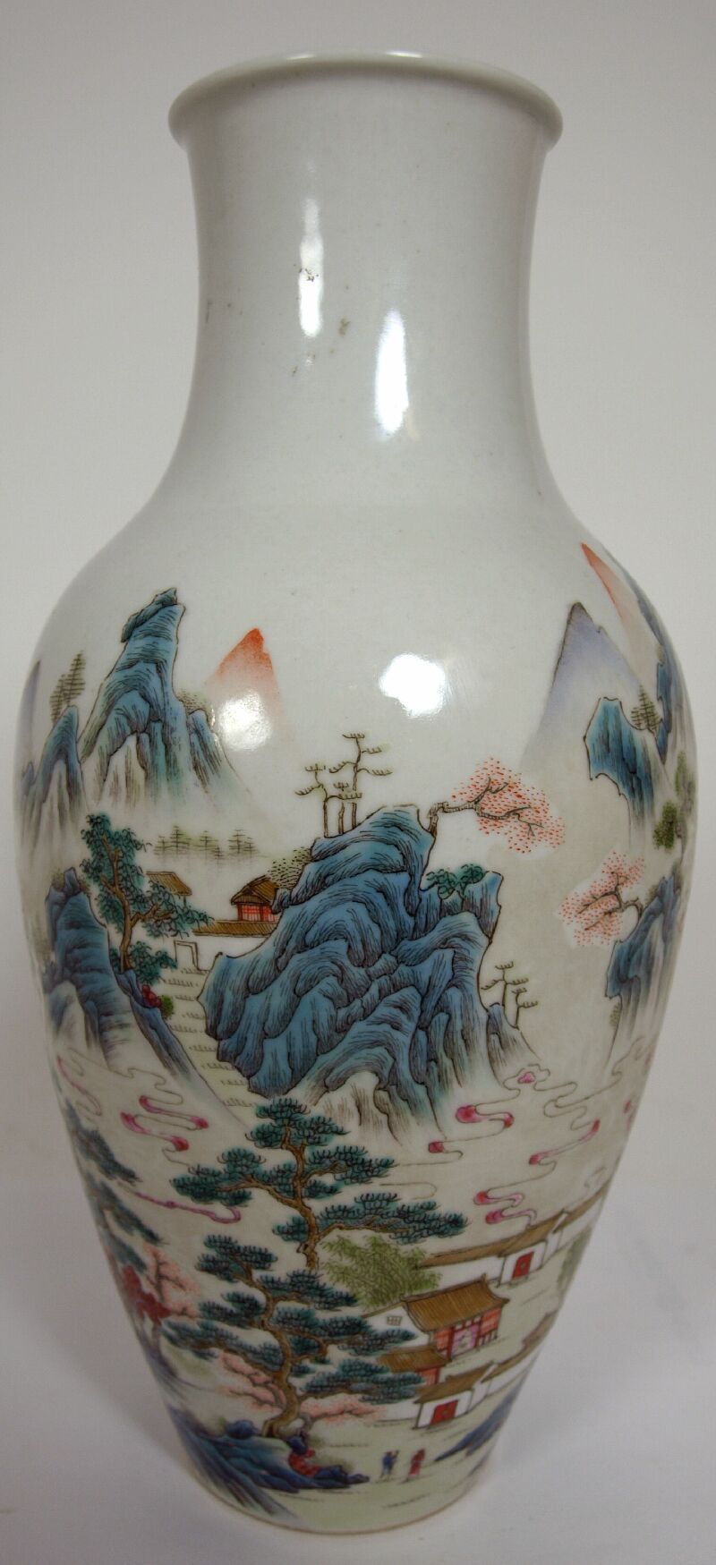 A Chinese famille rose vase, Qianlong mark but later