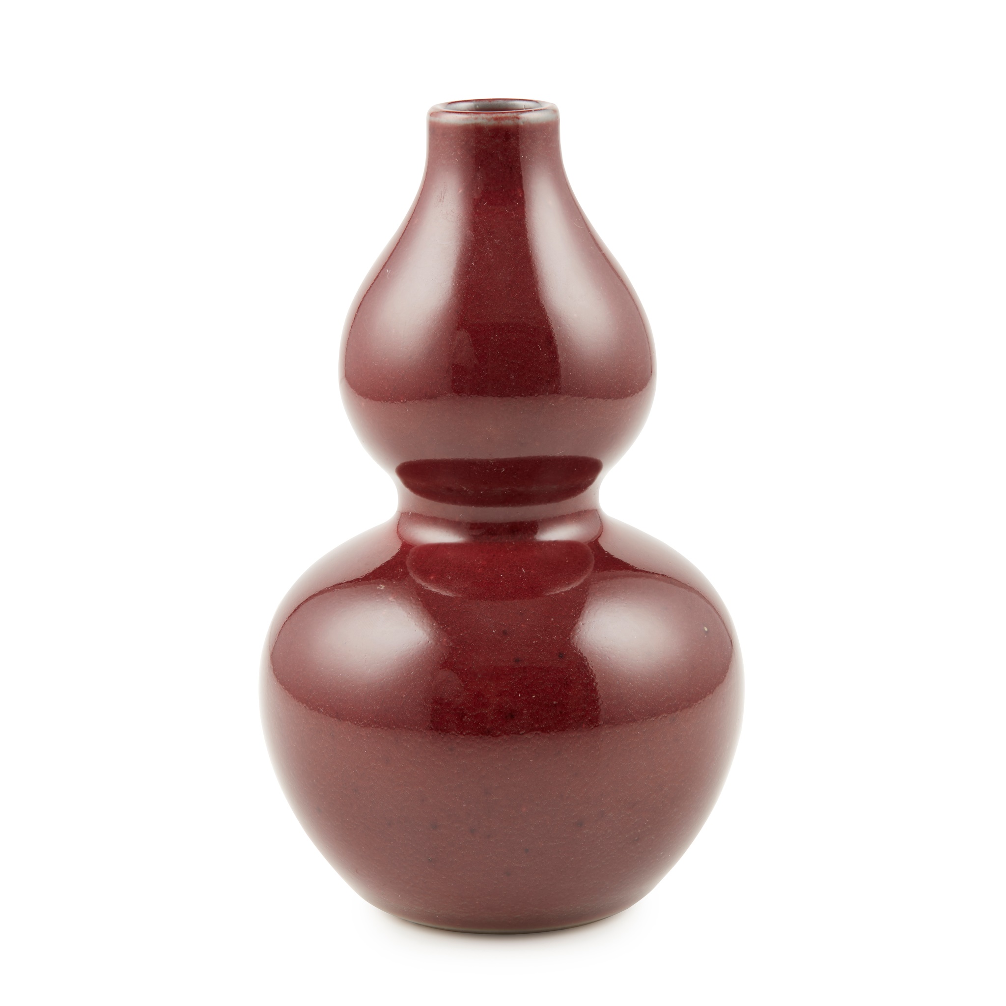 RED-GLAZED GOURD-SHAPEP VASE