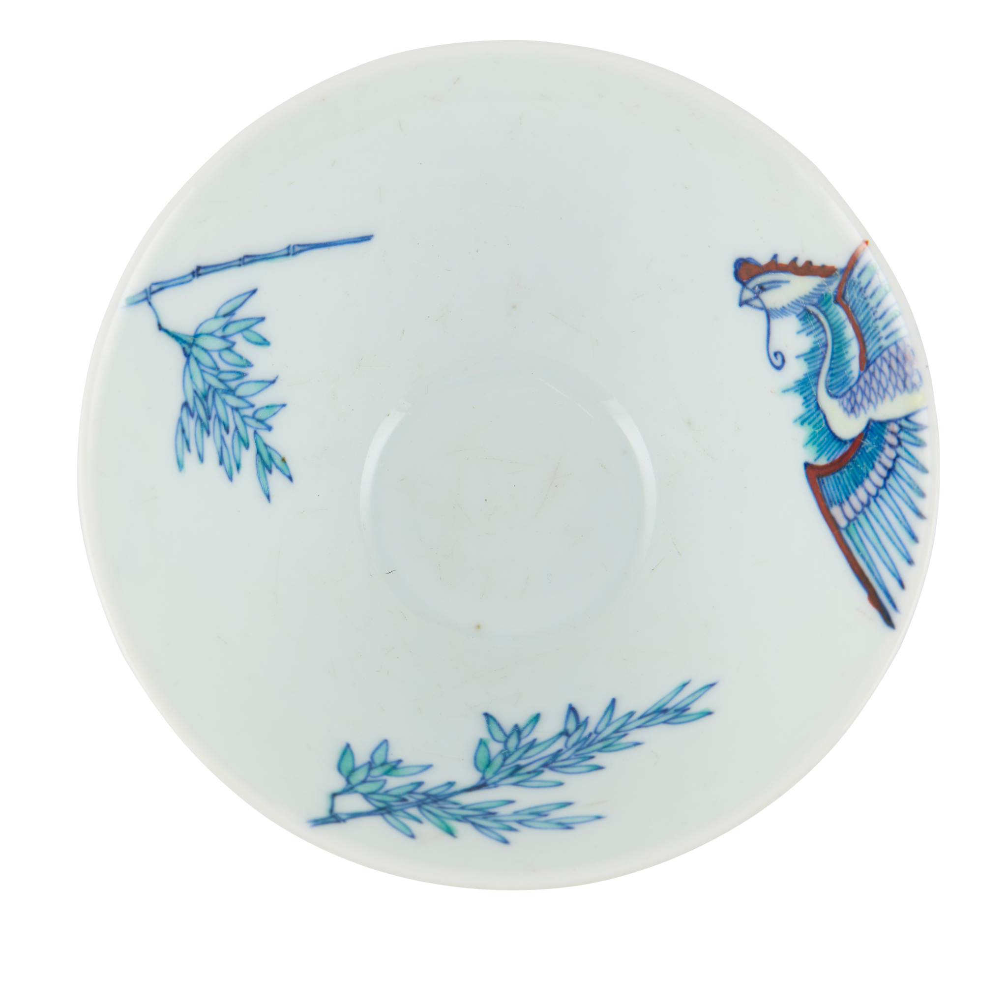CHINESE DOUCAI 'PHOENIX AND BAMBOO' WINE CUP