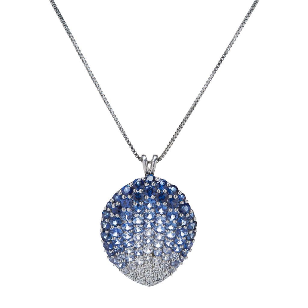 A contemporary sapphire set pendant