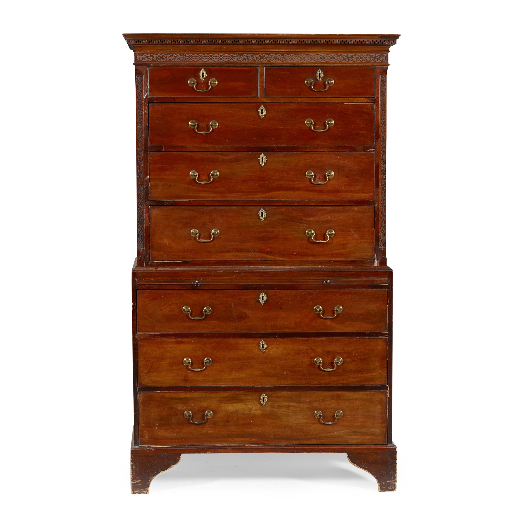 GEORGE III MAHOGANY CHEST-ON-CHEST