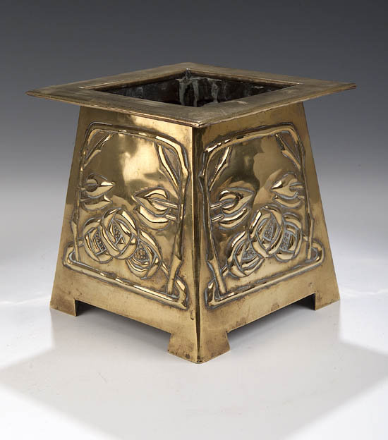 A Scottish Arts & Crafts brass jardiniere