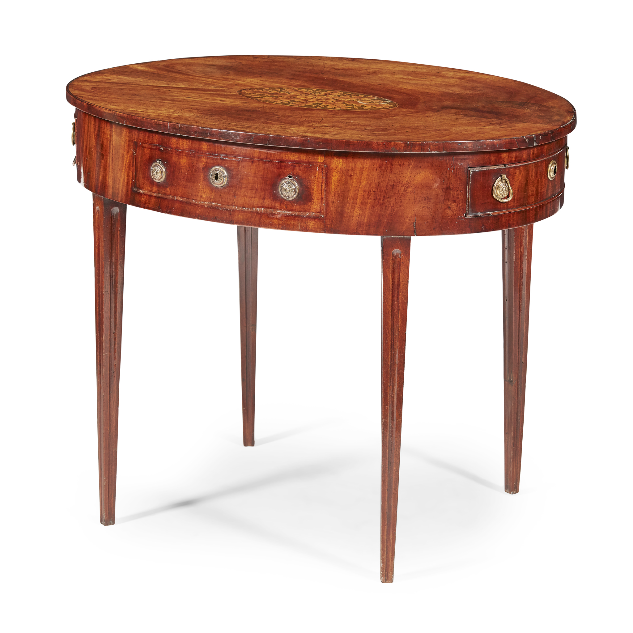 DUTCH MAHOGANY AND MARQUETRY TABLE