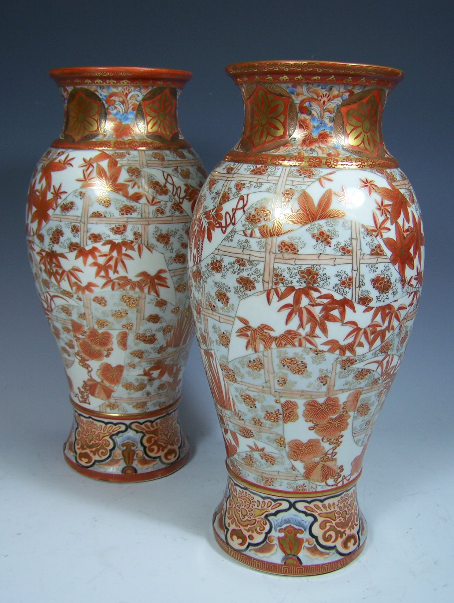 A pair of Japanese kutani vases