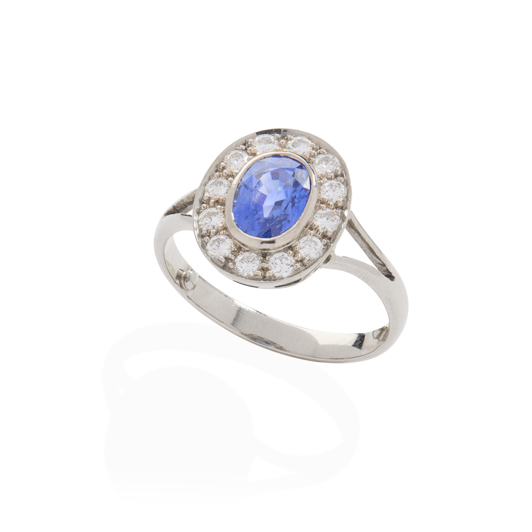 A sapphire and diamond cluster ring