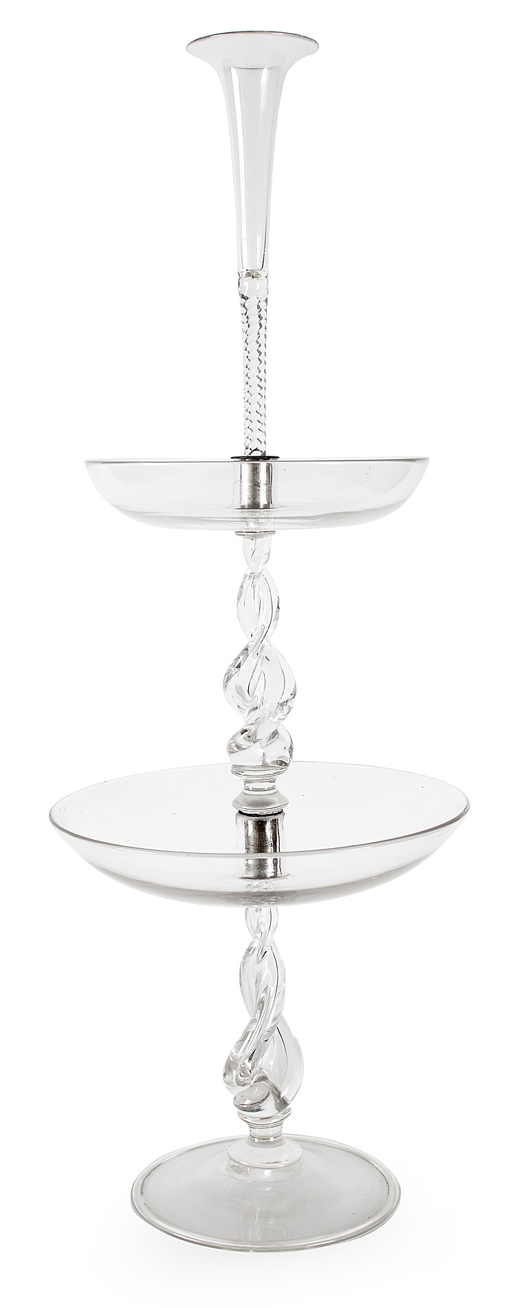 ENGLISH CLEAR GLASS EPERGNE