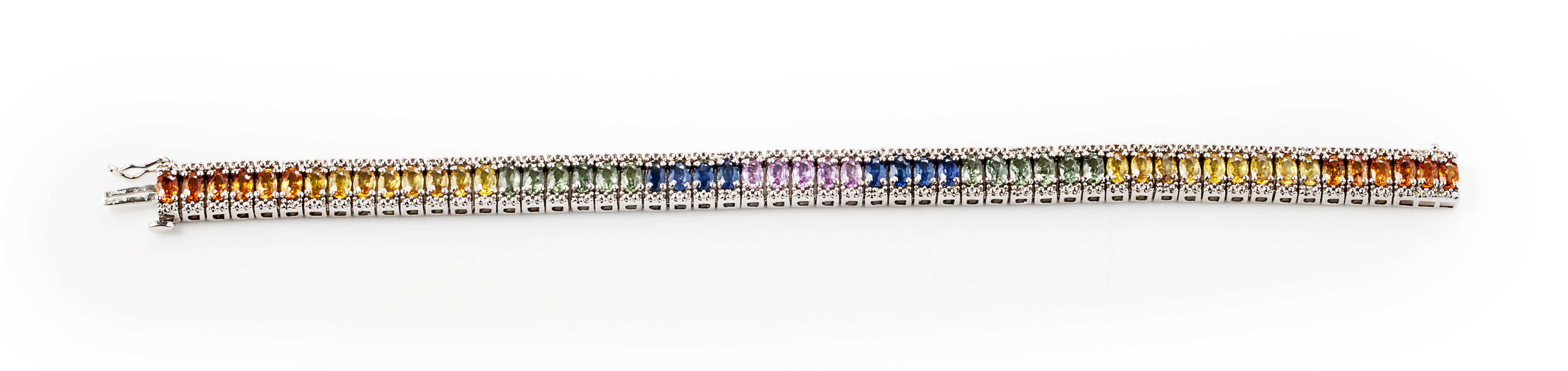 A multi-coloured sapphire set bracelet