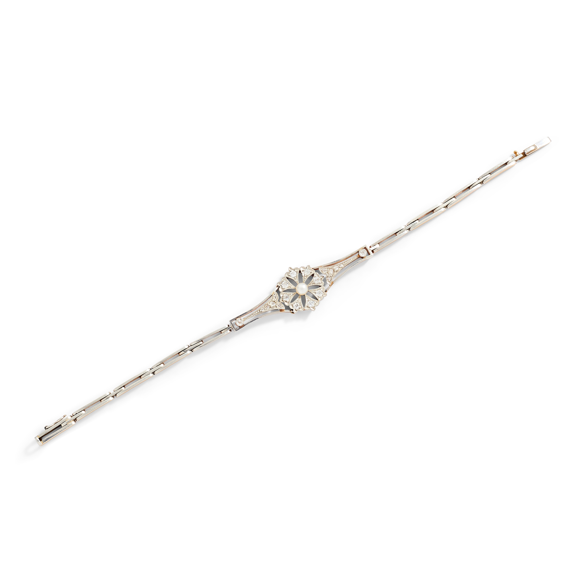 A diamond and pearl bracelet
