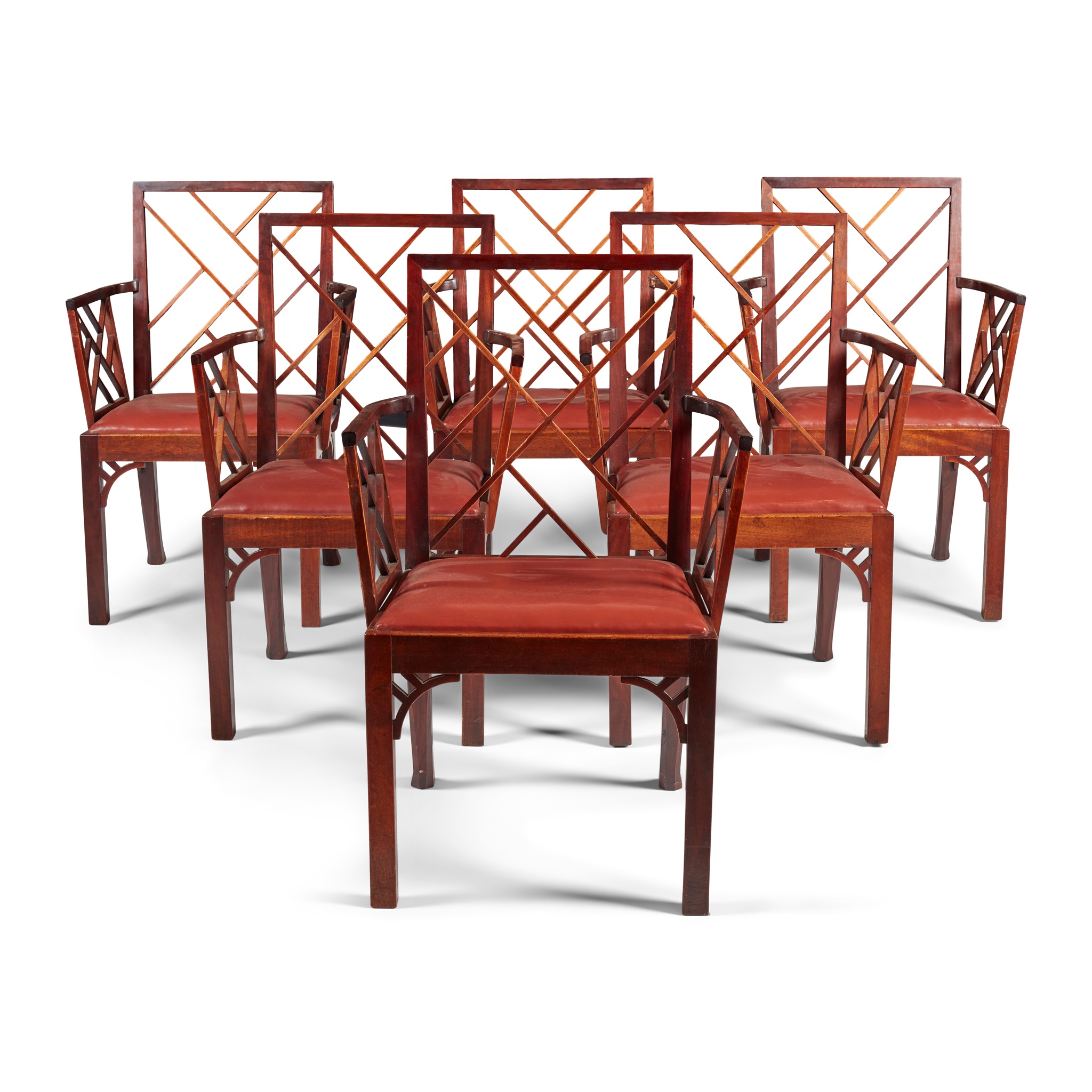 SET OF SIX GEORGIAN STYLE MAHOGANY 'COCKPEN' ARMCHAIRS