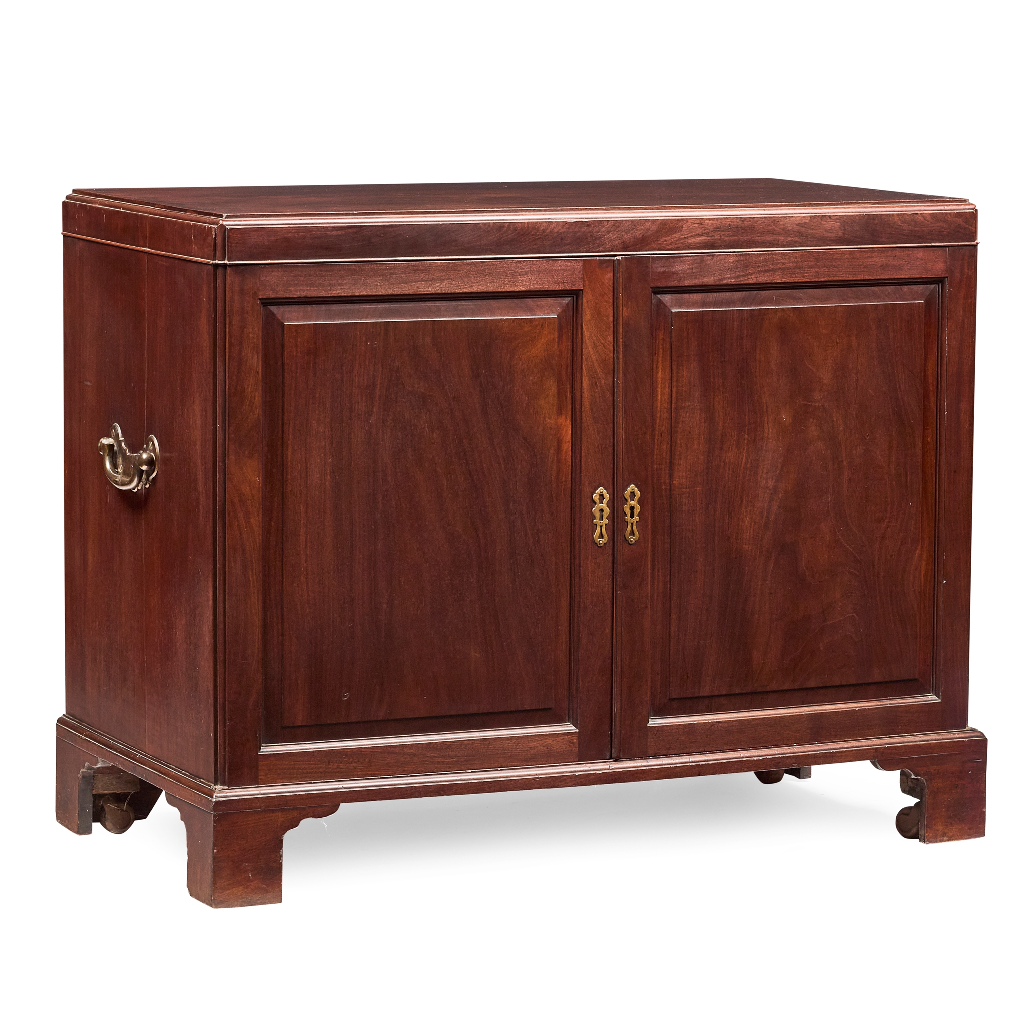 GEORGE II MAHOGANY LOW CLOTHES PRESS, ATTRIBUTED TO GILES GRENDEY