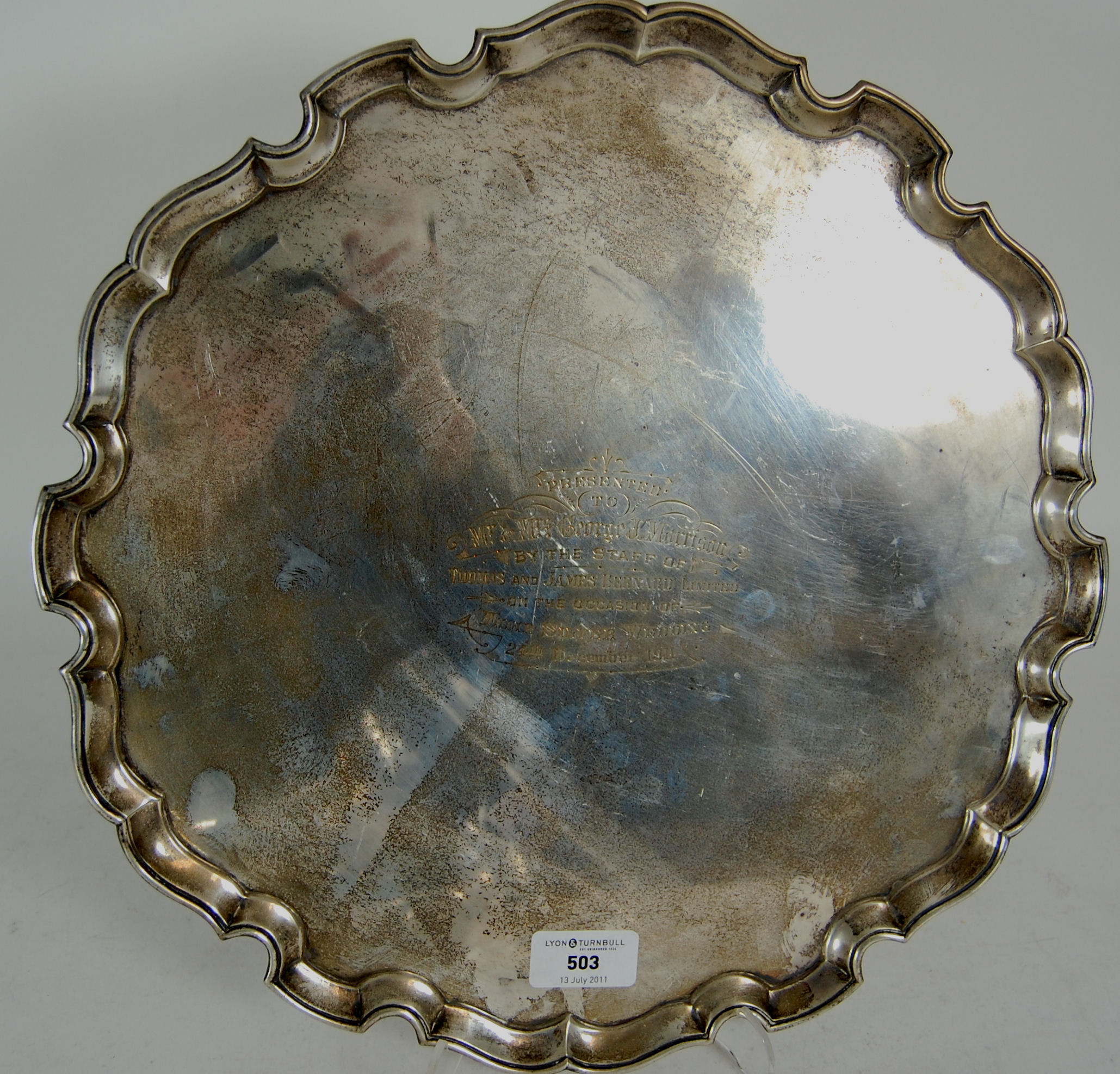 An Edwardian presentation tray