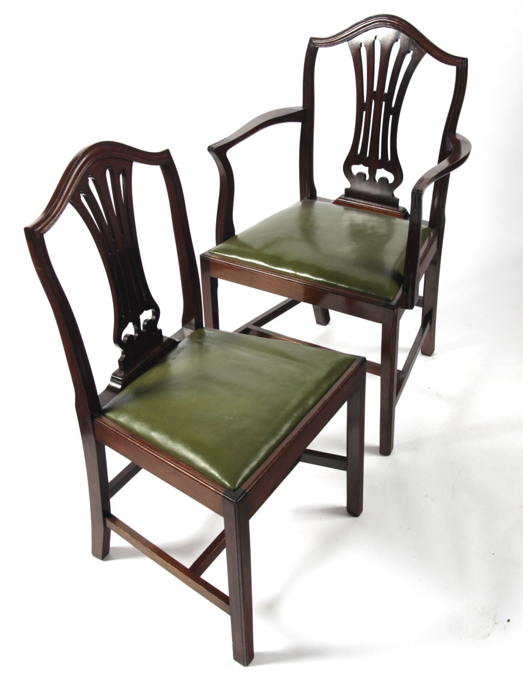 A set of ten Hepplewhite style mahogany dining chairs