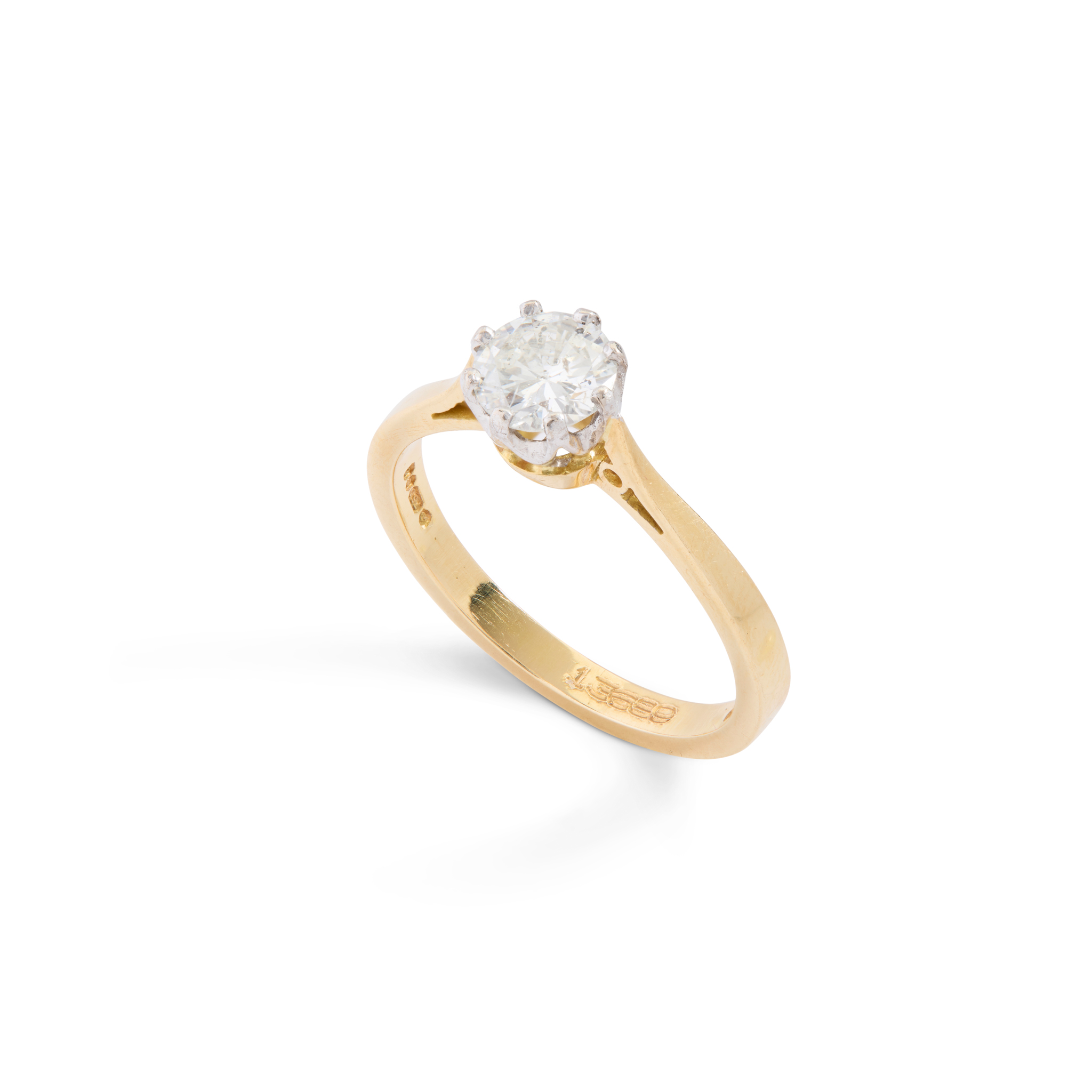 An 18ct gold diamond single-stone ring