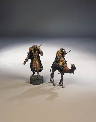 An Austrian cold painted bronze Arab