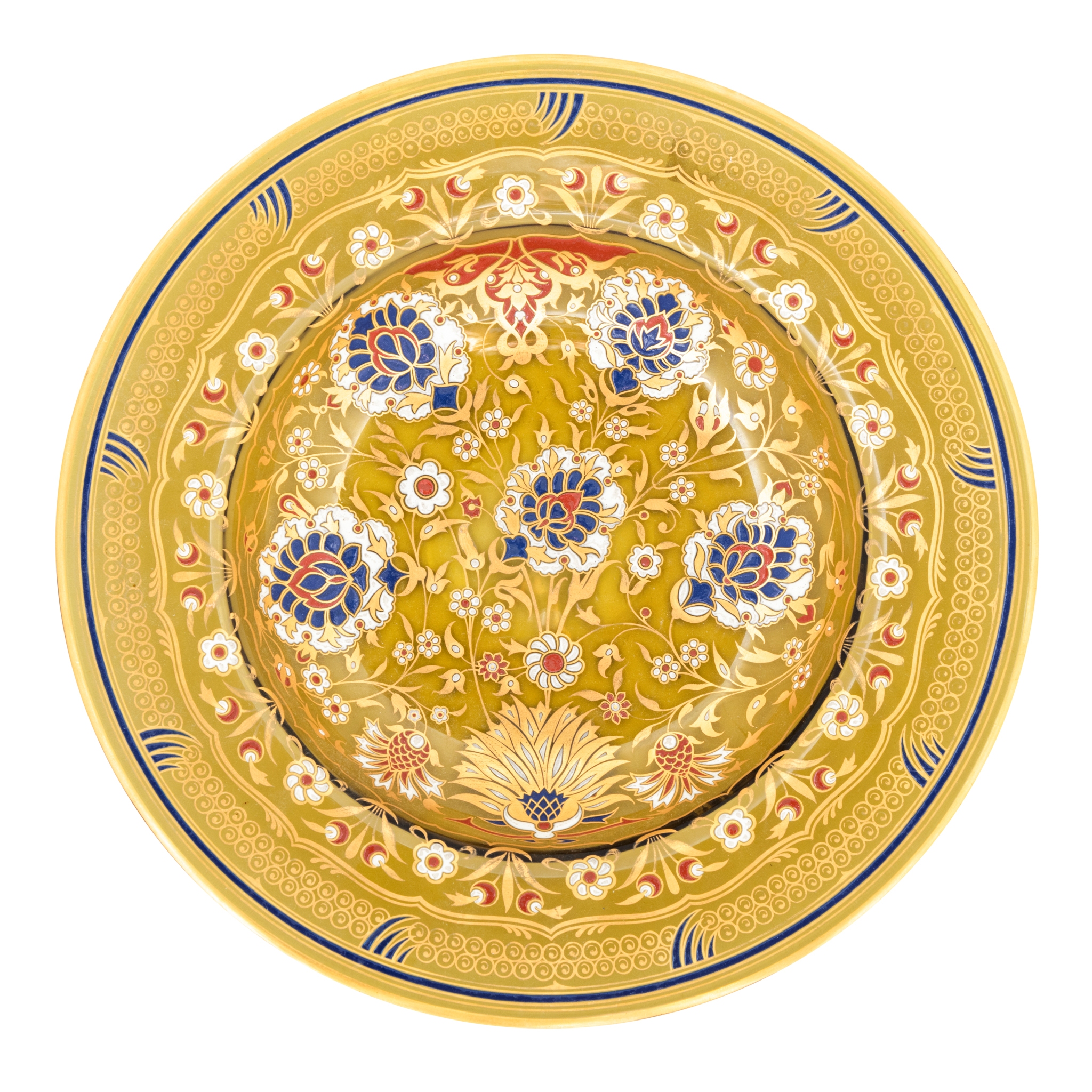 A ‘LOBMEYR’ ENAMELLED IZNIK-STYLE GLASS DISH