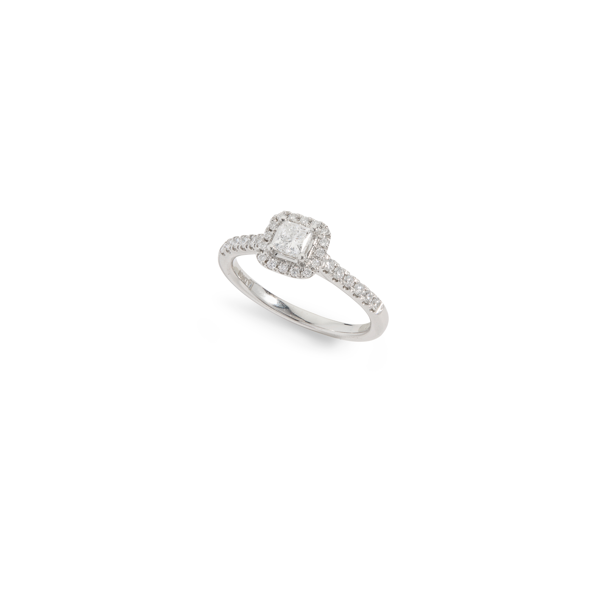 Laings: A platinum single-stone diamond ring