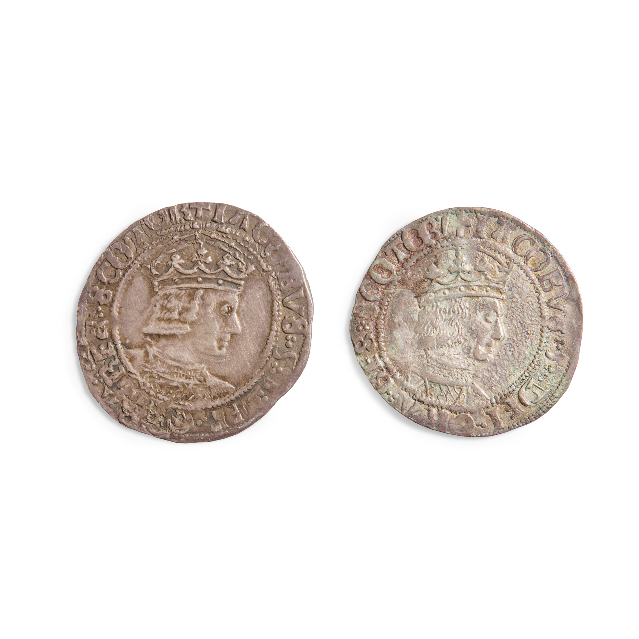 TWO JAMES V SECOND COINAGE, GROATS
