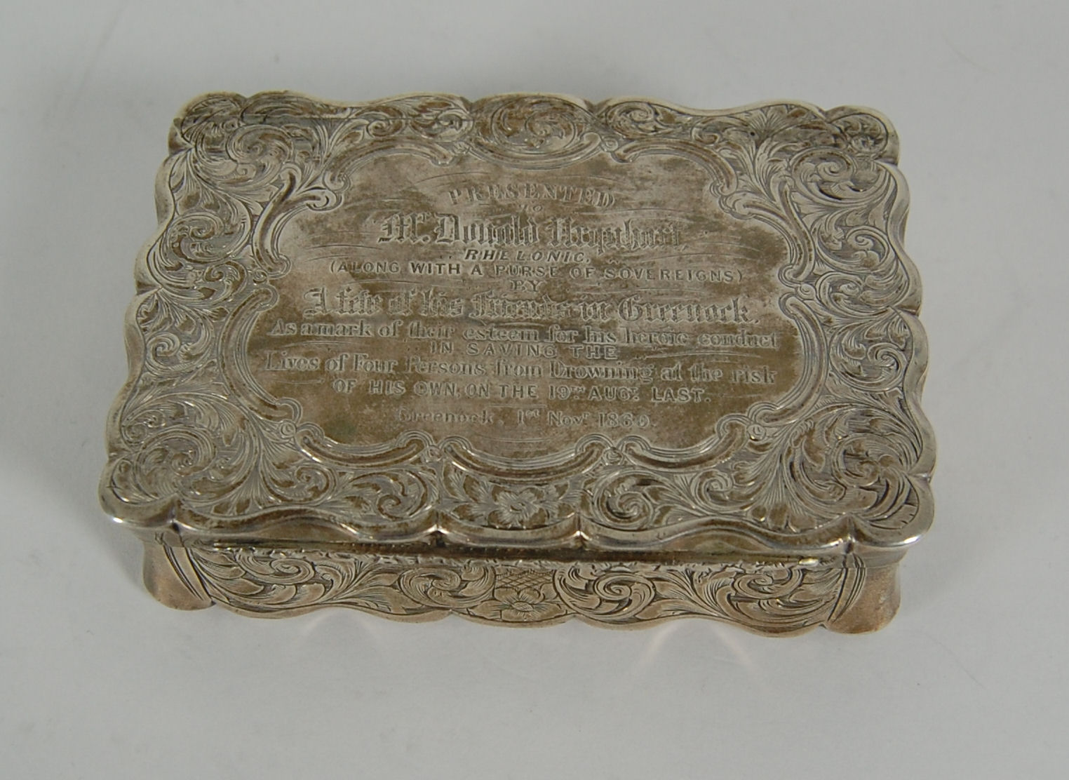 Greenock interest - a Victorian presentation snuff box