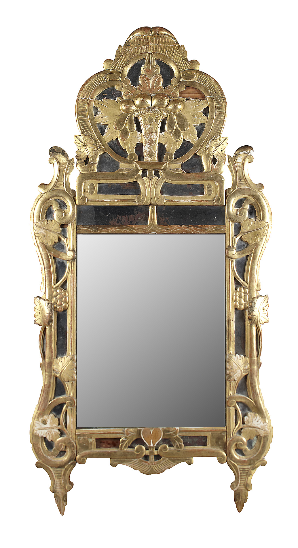 CONTINENTAL CARVED GILTWOOD WALL MIRROR