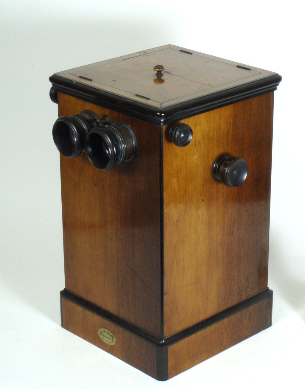 A 19th century mahogany stereoscope By C Eckenrath, Berlin