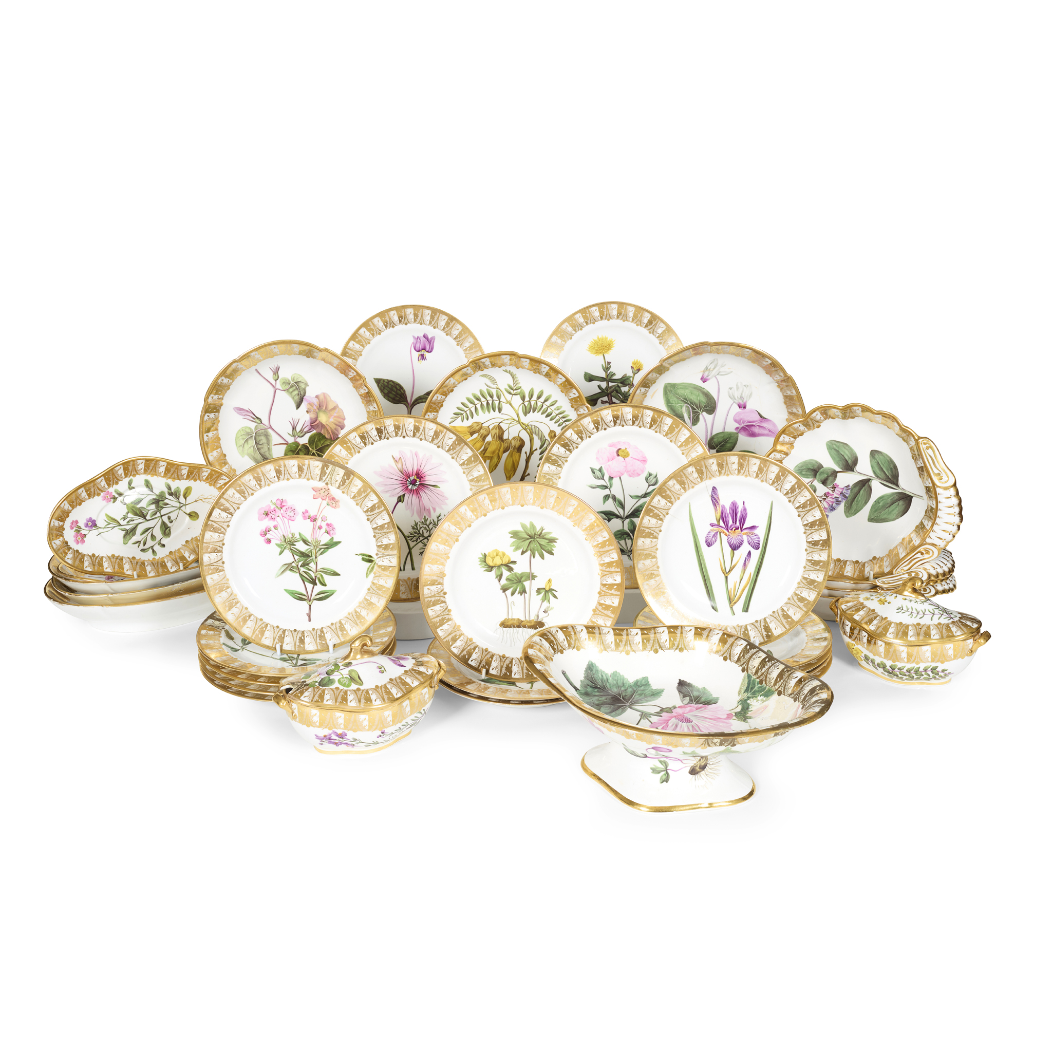 SPODE BOTANICAL PORCELAIN DESSERT SERVICE