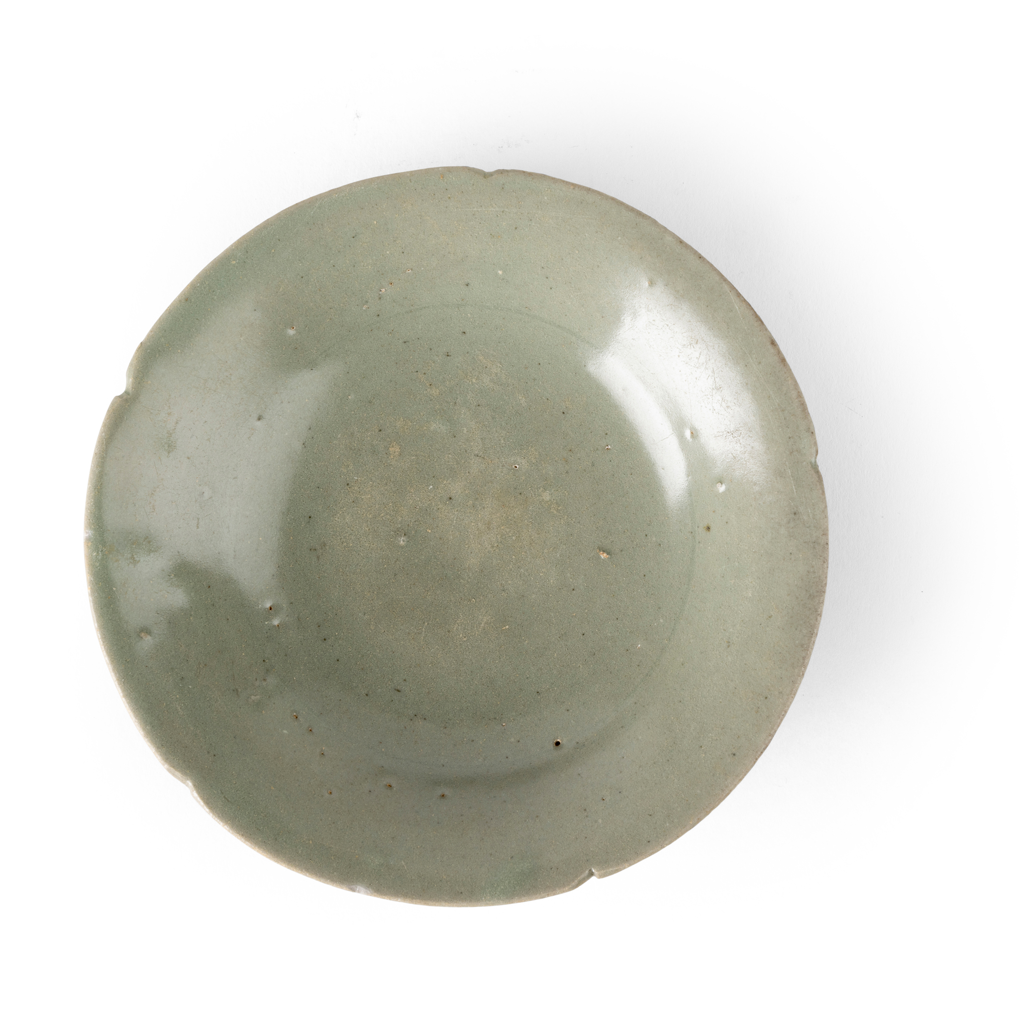 CELADON-GLAZED 'FLORAL' DISH