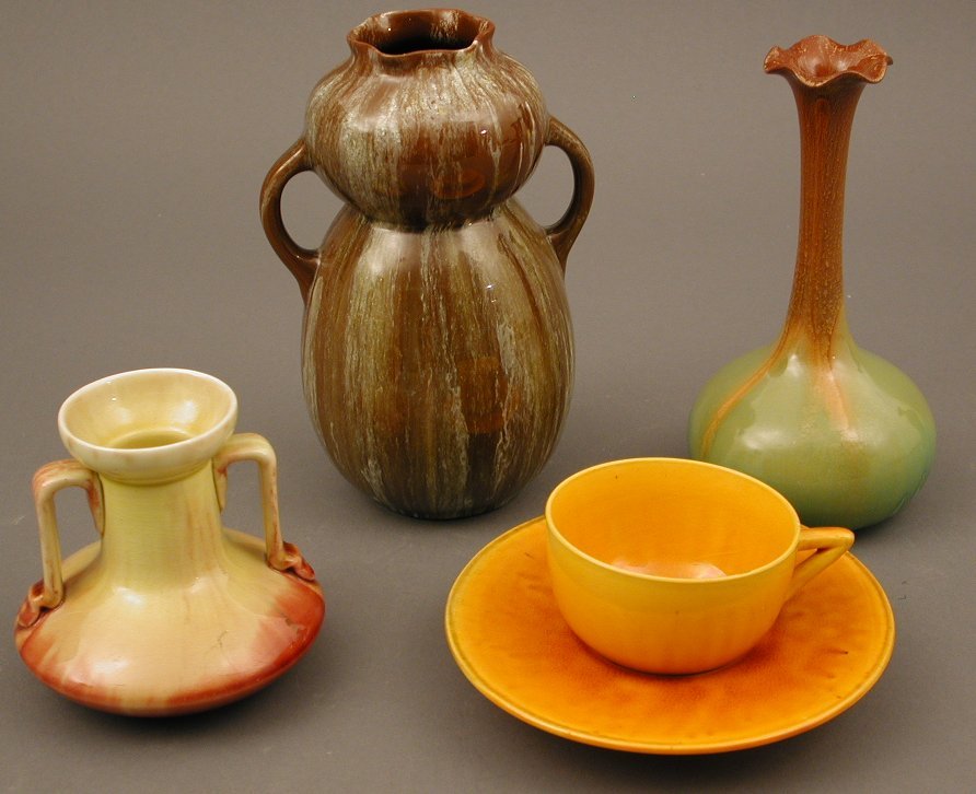 A collection of Linthorpe pottery