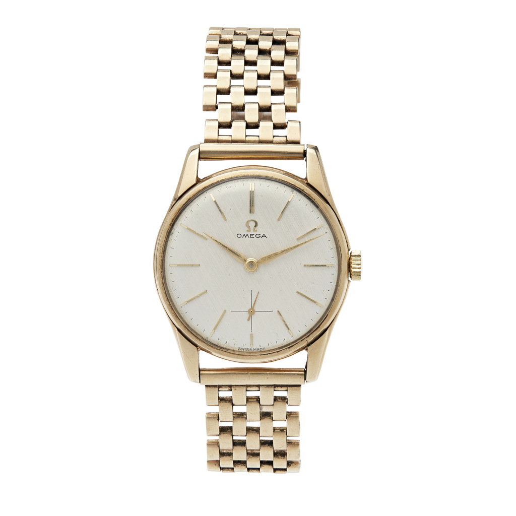 A gentleman's 9ct gold wrist watch, Omega