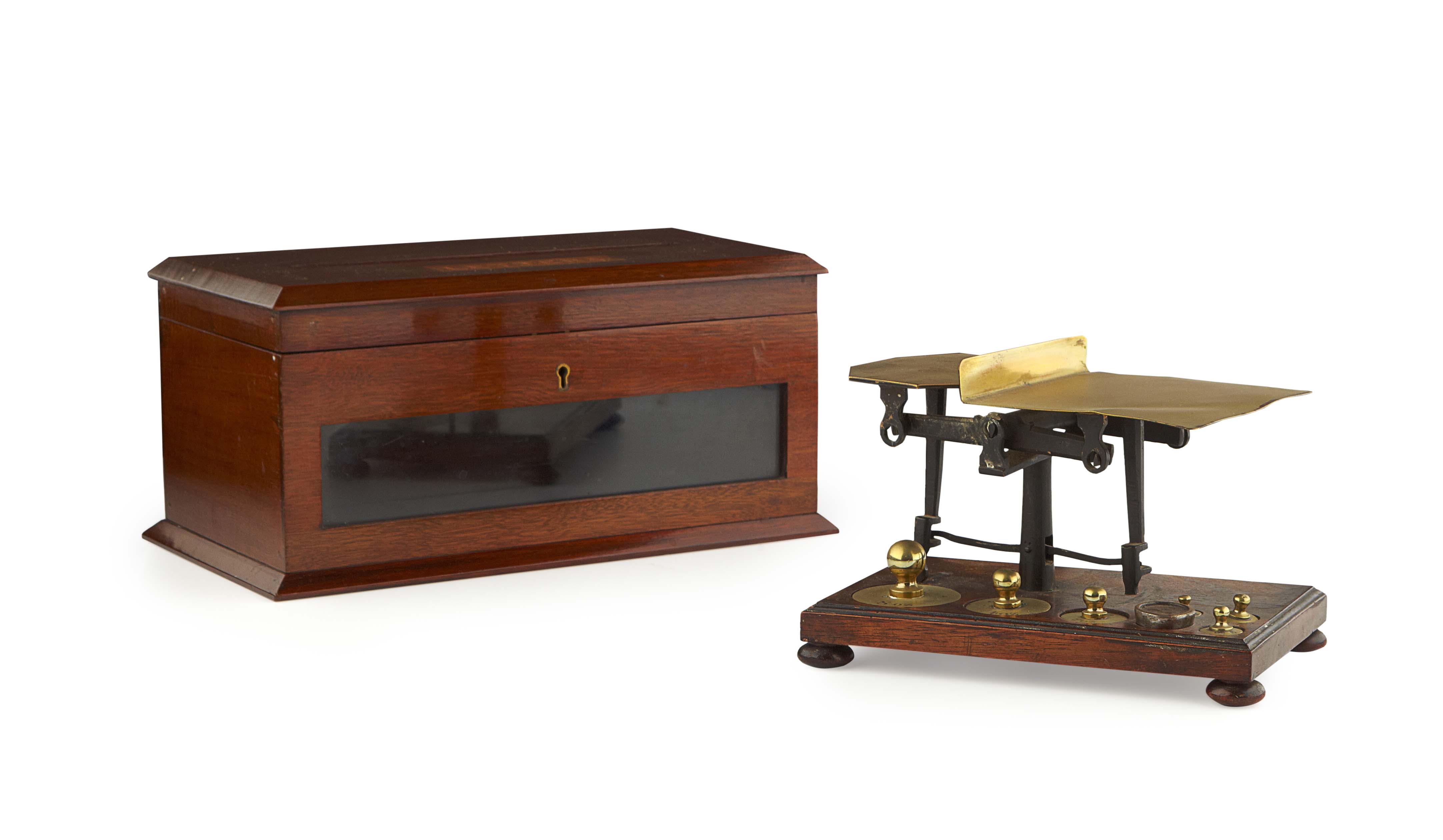 EDWARDIAN MAHOGANY AND GLAZED LETTER BOX