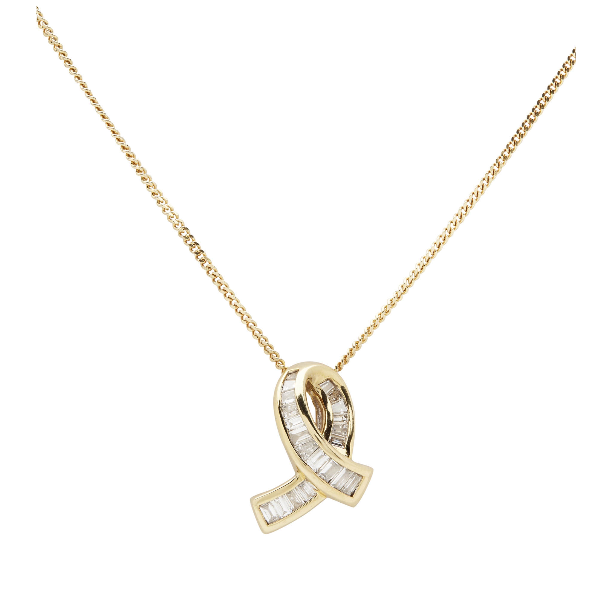 An 18ct gold diamond set pendant necklace