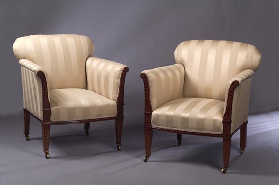 An early 20th century mahogany parlour suite