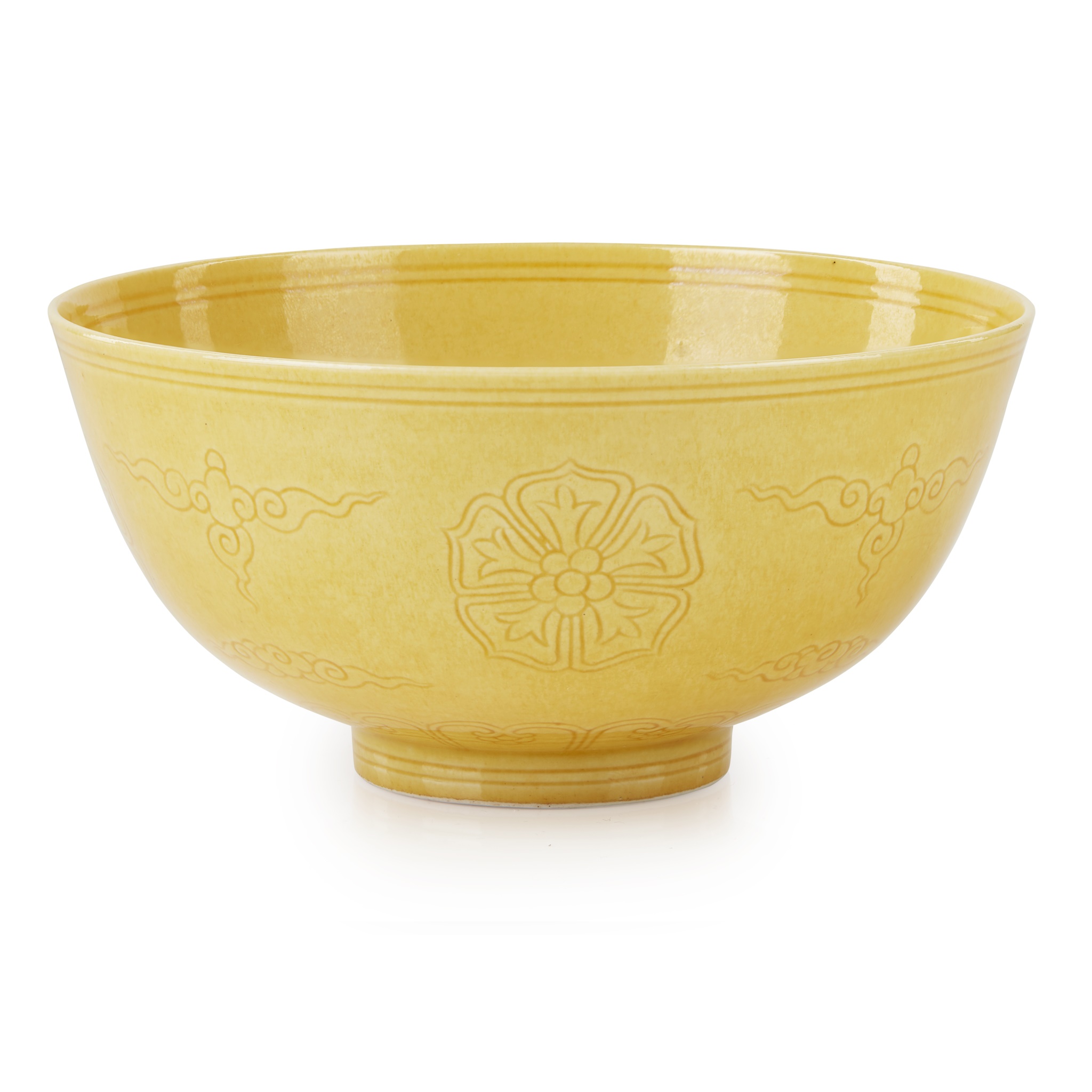 YELLOW-GLAZED DEEP BOWL