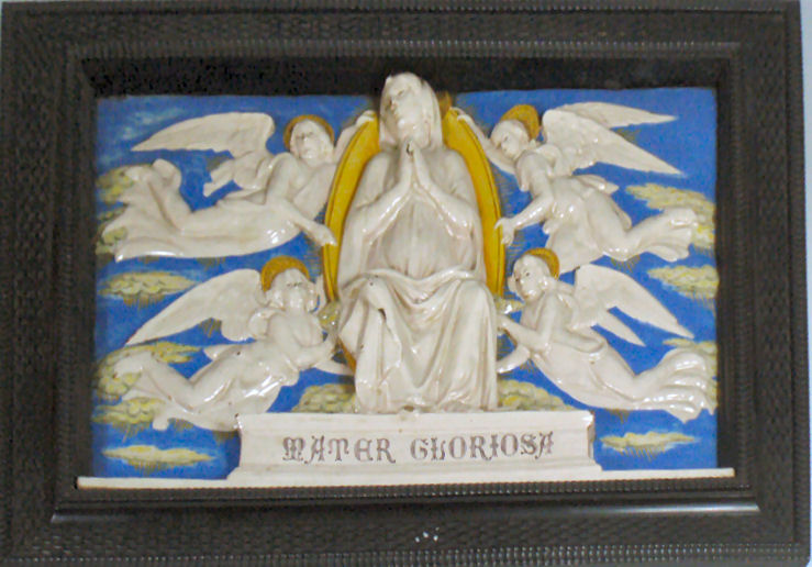 A 19th century Della Robbia style faience plaque
