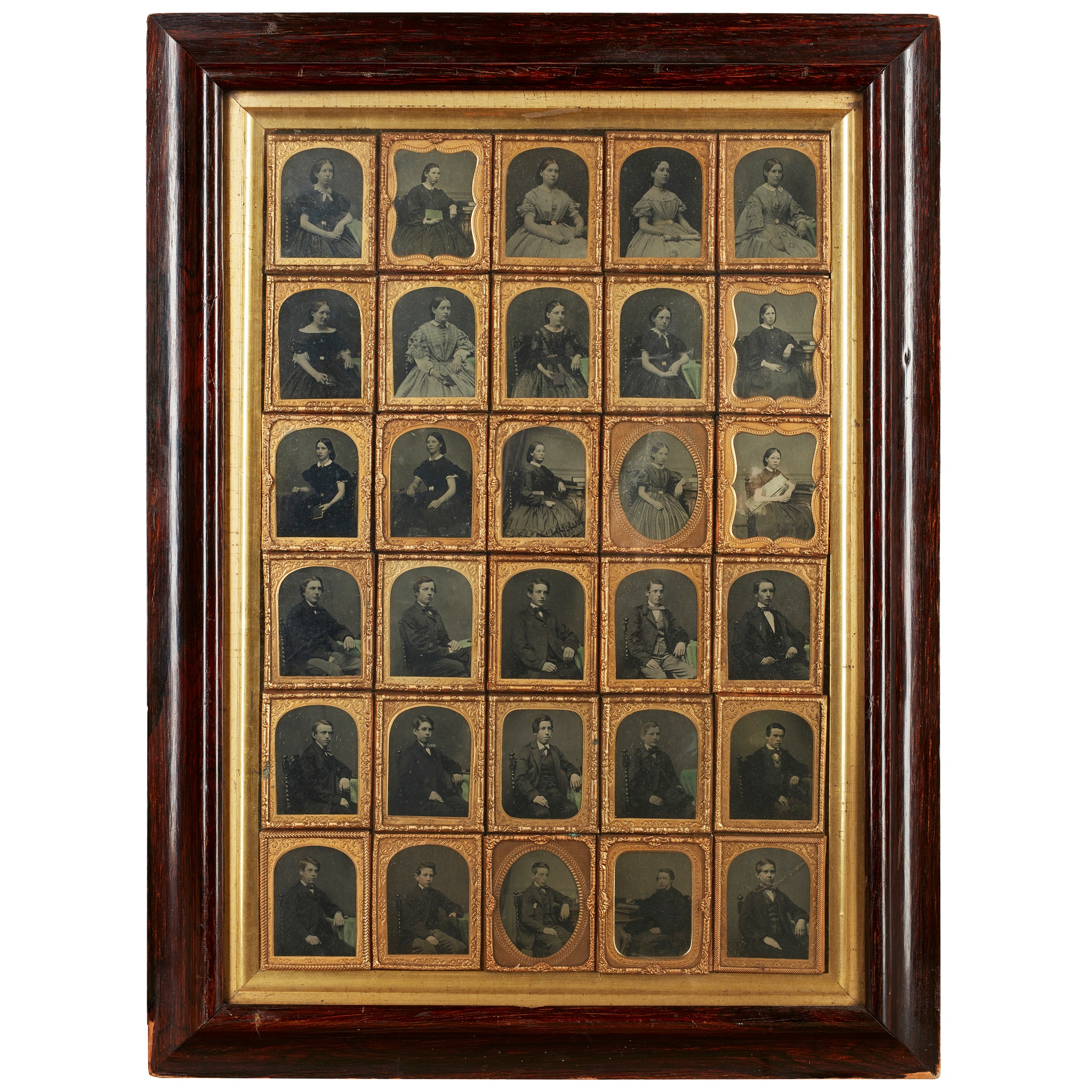 VICTORIAN PHOTOGRAPHER'S AMBROTYPE SAMPLE DISPLAY