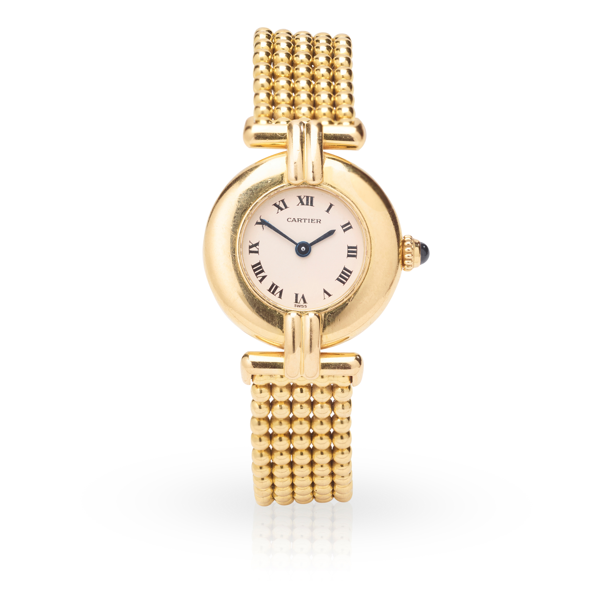 Cartier: A gold quartz bracelet watch