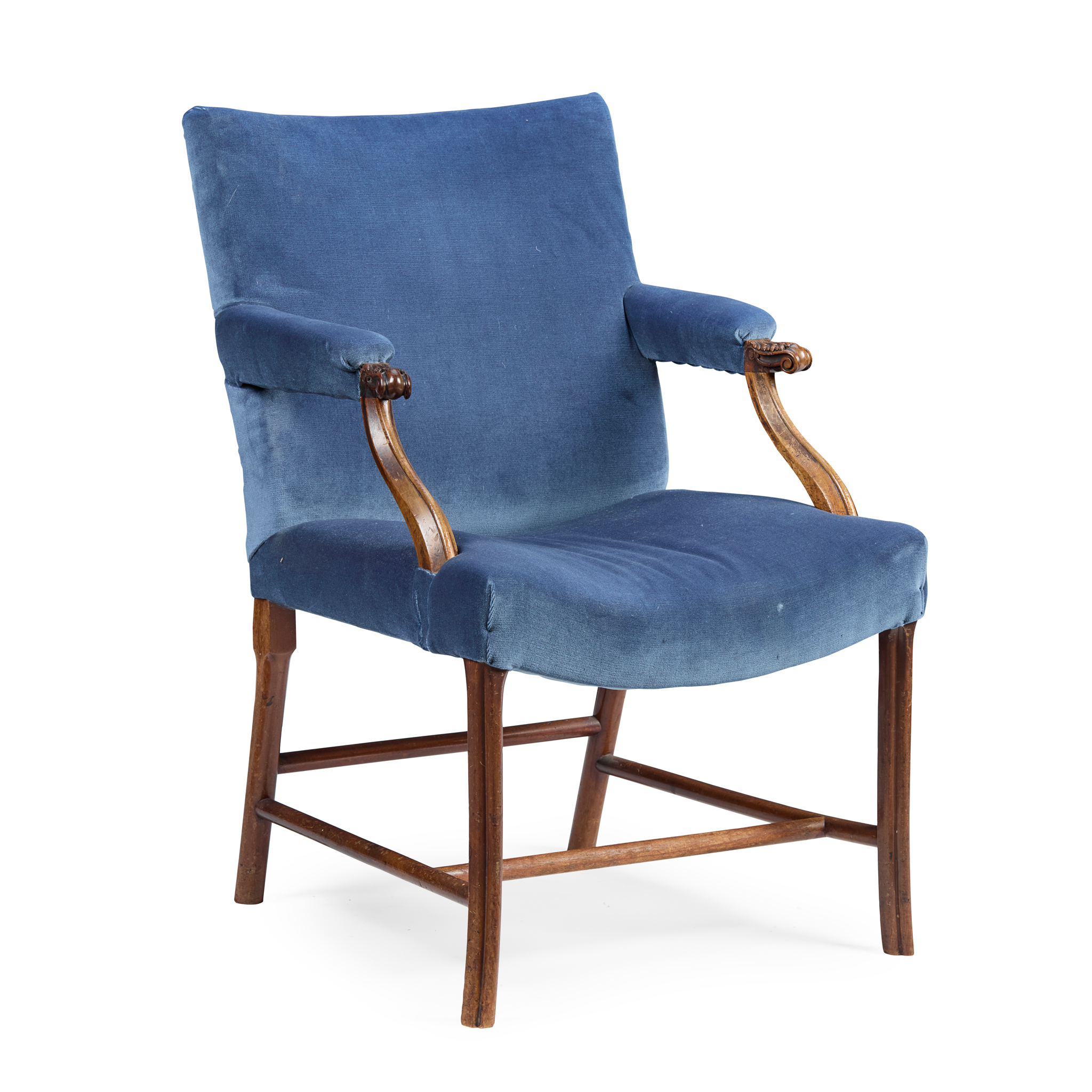 SCOTTISH GEORGE III MAHOGANY 'COCKPEN' TYPE OPEN ARMCHAIR