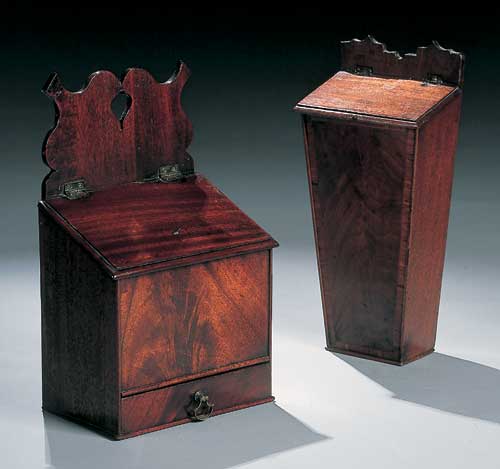 A George III mahogany spice or candle box