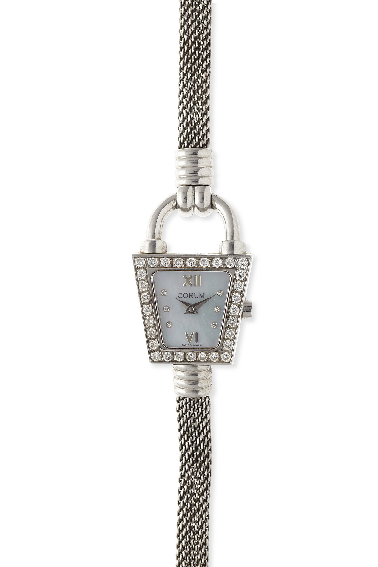 CORUM - A lady's stainless steel diamond set wrist watch