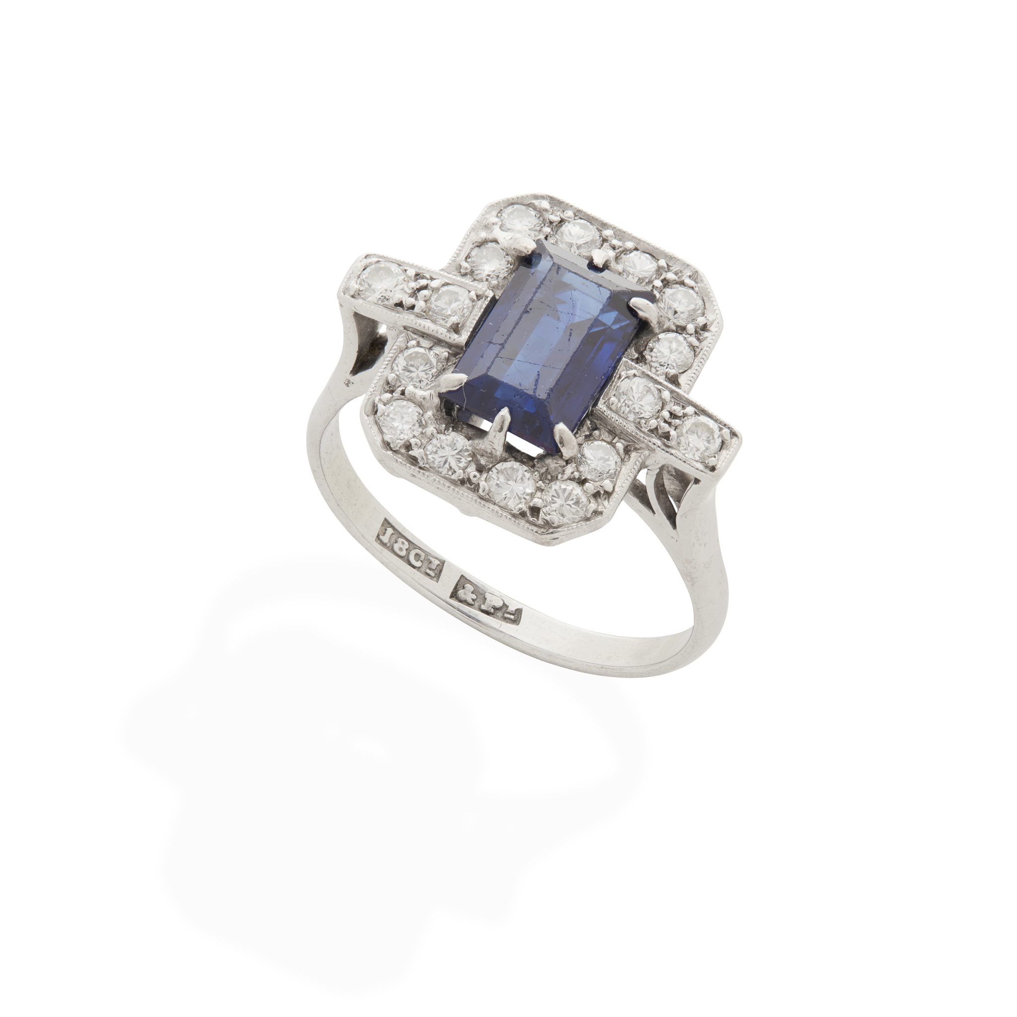 A sapphire and diamond dress ring