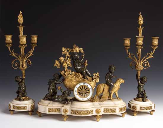 A French garniture de cheminee,