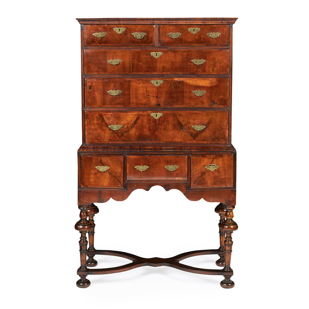 GEORGE I WALNUT CHEST ON STAND