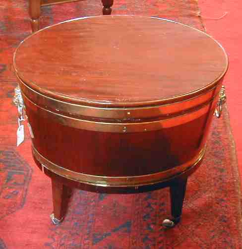 A George III style mahogany brass bound cellaret