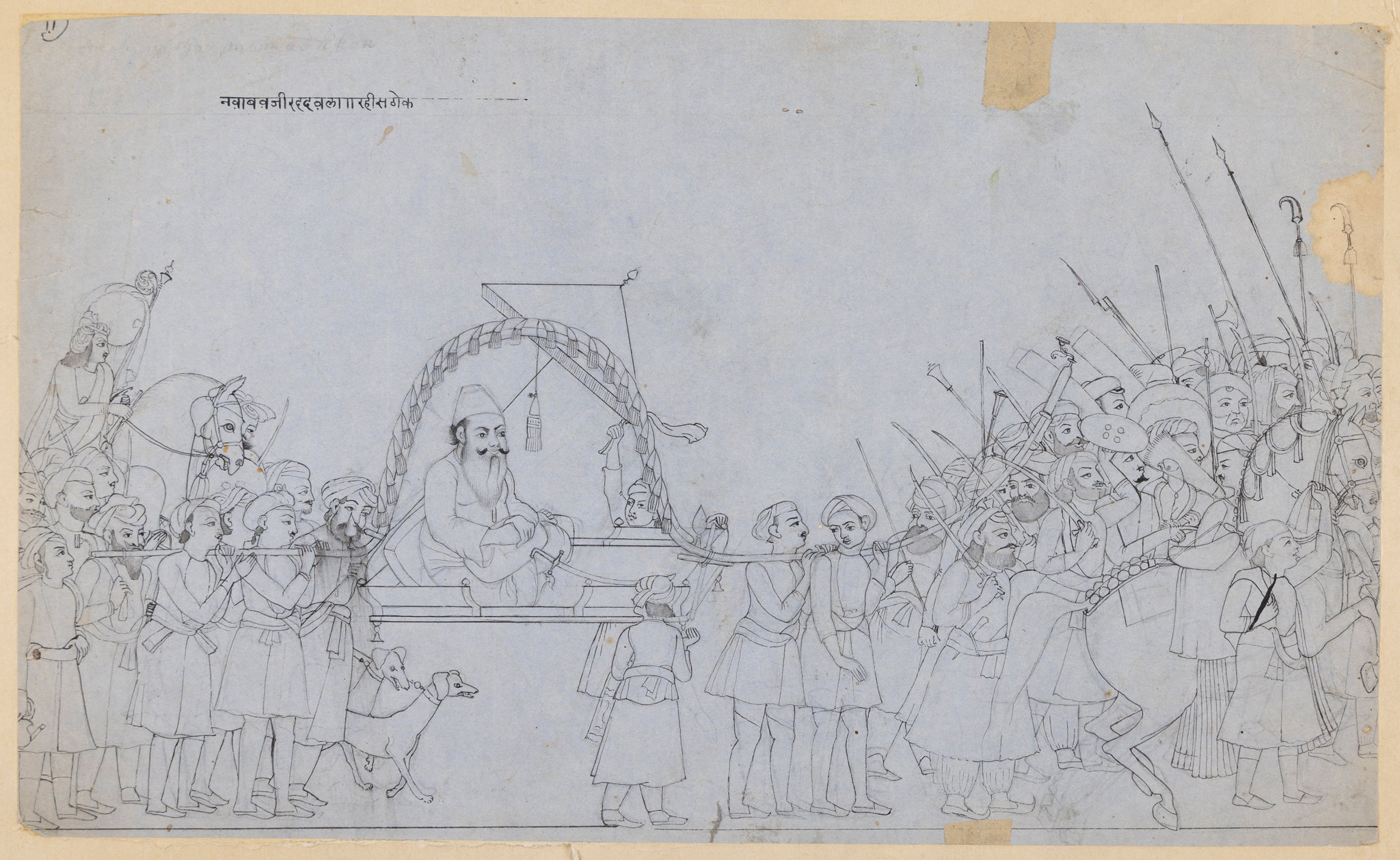 A RULER OF TONK SEATED IN A PALANQUIN IN PROCESSION